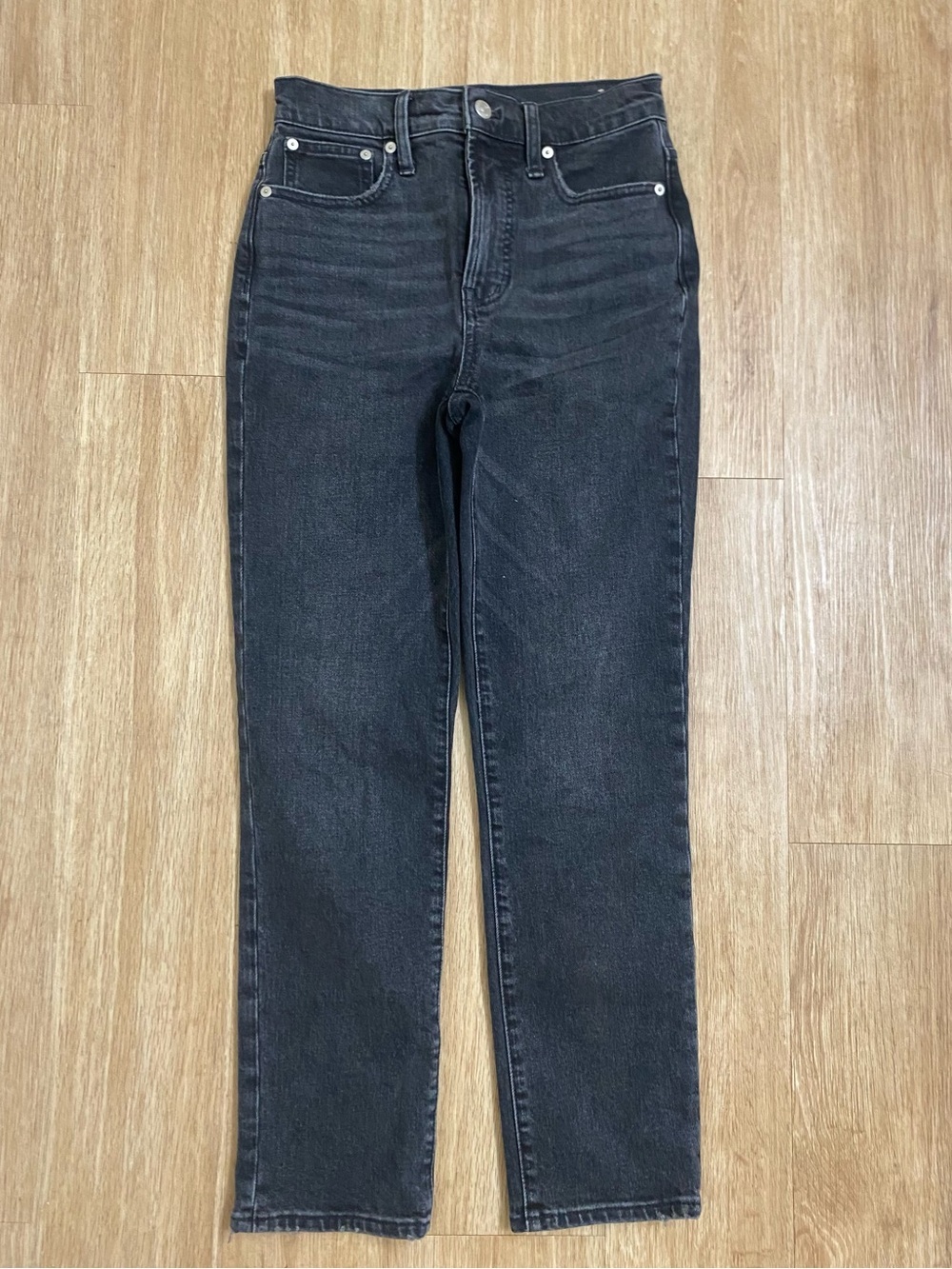 Madewell Faded Black High-Rise Wide-Leg Jeans